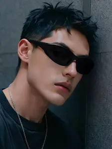 Men's Retro Shield Sunglasses with Colored Lenses, Lightweight Durable Sun Glasses for Daily Use, Casual Fashion Trendy Vintage Sunglasses Outdoor Parties Driving Gift