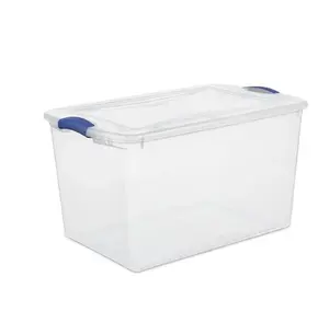 Stackable Plastic Storage Box 66 Quart Home Organizer Bin