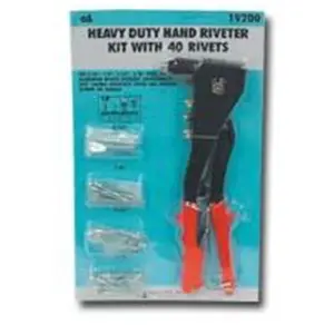 212 MAIN Heavy Duty Hand Riveter Kit - 40 Rivets, Hand Tools, Industrial Metal Hardware, Cushioned Grip, Interchangeable Rivet Setting Tool for Cycling, Outdoor Recreation