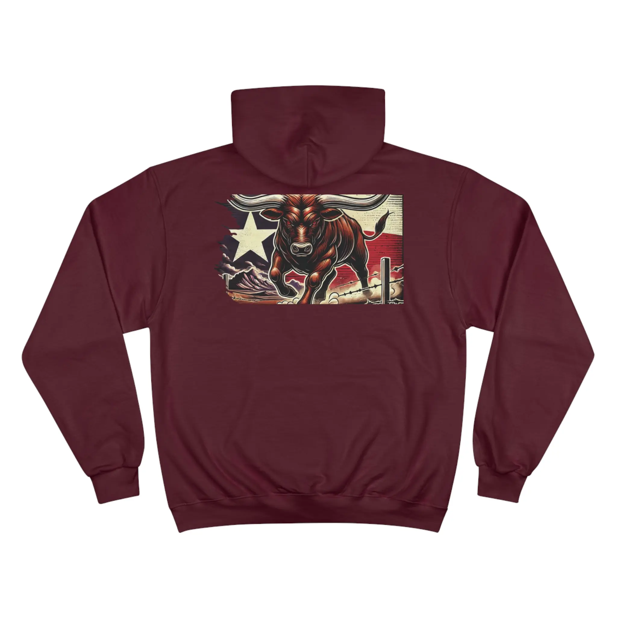 Longhorn Graphic Champion Hoodie, DC Martin Ranch From Doole Texas Branded Sweatshirt, Unique Cow Lover Gift, Western Style Pullover,