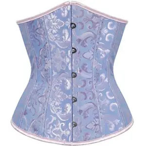 Women Gothic Sexy Satin Underbust Corset Bustier Waist Cincher Slimming Body Shaper Corselete Lingerie Plus Size Party Clubwear