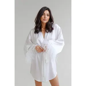 Feather Robe in White