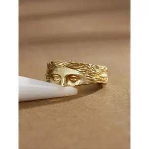 Golden/Silver Half Face Ring Venus Ring Couple Ring PartySupplies Daily Wear Opening Adjustable Waterproof
