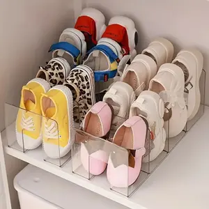 [1pc Acrylic Shoe Rack] 1pc Transparent Acrylic 4-Lattice Shoes Storage Rack for Children | Baby Shoe Rack Acrylic Display Rack