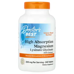 Doctor's Best, High Absorption Magnesium 100% Chelated with Albion Minerals, 100 mg, 240 Tablets