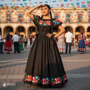 Traditional Mexican Embroidered Floral Dress – Handmade Special Edition.
