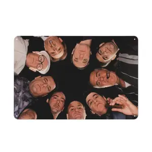Vintage Sopranos Cast Portrait Metal Poster | Gangster Movie Decor for Man Caves
