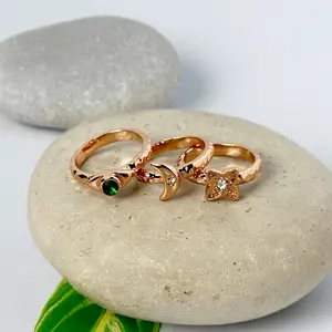 Rose Gold Stack Ring Set, Fashion Jewelry/SZ.6