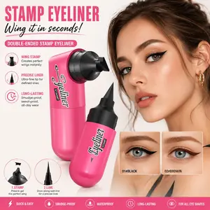 HelloKiss 2-in-1 Eyeliner Stamp, Dual-Ended Wing Stamp & Liquid Liner, Waterproof Long-Lasting, Beginner Friendly