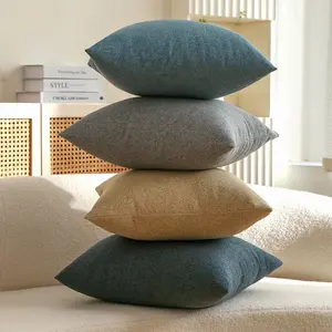 2 Piece Nordic Style Plain Linen Pillow Covers, Sofa Cushion Cover Back Support, Living Room Couch Pillow Case, No Filler Included