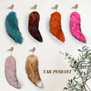 1pc, Extra Large Simulation Fur Fox Tail Pendant, Women's Bag Hanging Ornament, Car Key Chain, 6 Colors, Unique Bag Ornament, Creative Accessories, Suitable as Gifts, Suitable for Women's Daily Wear, Can Be Used for Daily Styling, Dance, Party, Party, Cel