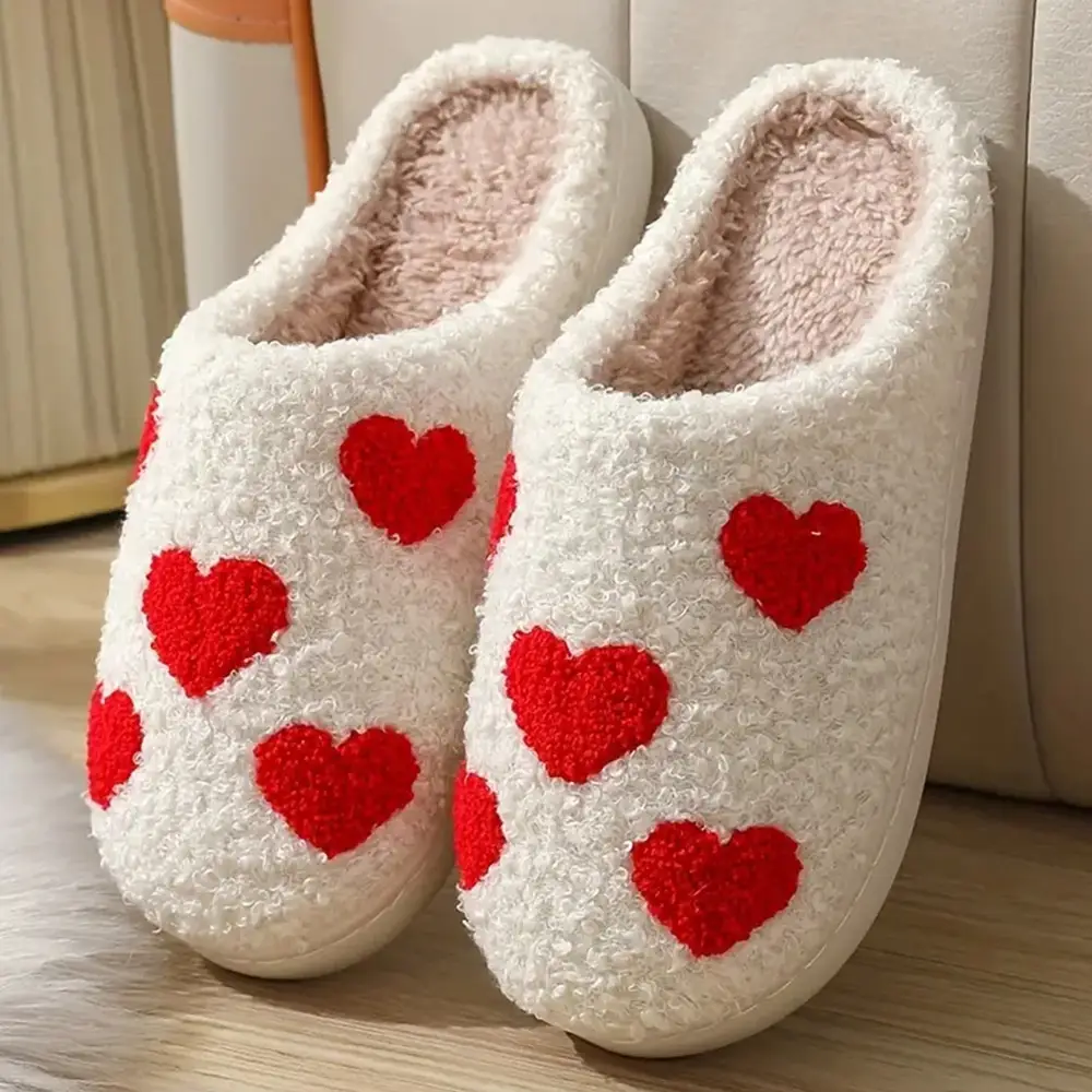 2024 Women's Autumn/Winter New Embroidered Pattern Slippers, Warm Casual Closed Toe Soft Flat House Indoor Bedroom Mom Slippers