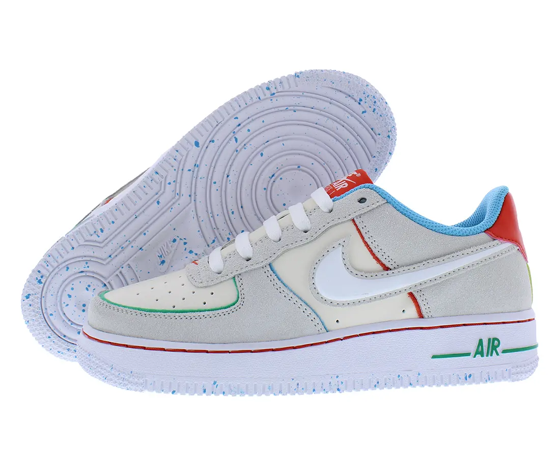 NIKE Air Force 1 LV8 2 BG GS Boys' Casual Athletic Footwear, Low-Top Lace-Up Sneakers for Daily Fitness, Sneaker Shoe, Sports Footwear, Laces, Daily Wear, Kids/Junior, Sneakers Shoes