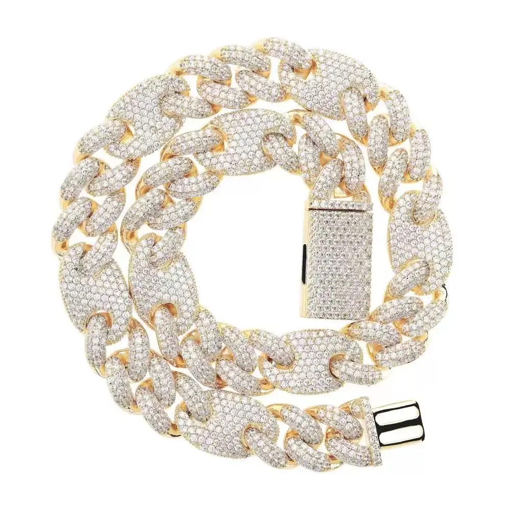 9053 Heavy Duty Blinged Cuban Chain - Decorative Fashion Accessory Necklace, Rap Artist Inspired Bold Statement Accessory, Metal Coating Chain & Link Jewelry for Men