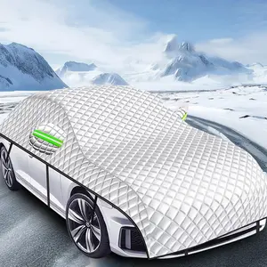 Multi-Layers Car Windshield Cover for Ice and Snow, 16.4ft Truck Hood Snow Cover with Side Mirror Covers,Front Window Frost Hail Protector Fit For Nissan/Honda/Accord/Civic/CRV/Hrv/Kia/Sorento/Toyota/Corolla/4Runner/Camry/Hyundai/Mazda/Ford/Jeep