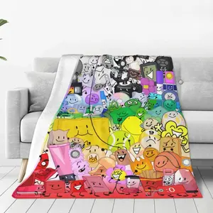 Bfdi-Battle for Dream-Island Throw Blanket Couch Bed Sofa Soft Lightweight Warm Cozy Flannel Fleece Bed Blanket for Kids Adults Gift Multiple 50""X40"", Black
