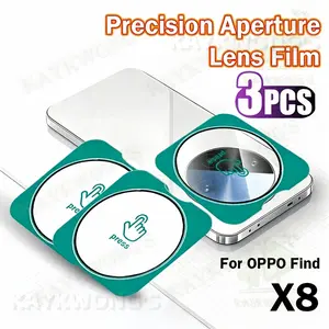 KAYKWONG'S Three-Piece Precise Aperture Camera Lens Protector, Fits for Oppo Find N5/X7/X7 Ultra/X8/X8 Pro/X8 Ultra/X8S/X8S+ Series, Easy Installation, Bubble-Free, HD Anti-Scratch Tempered Film