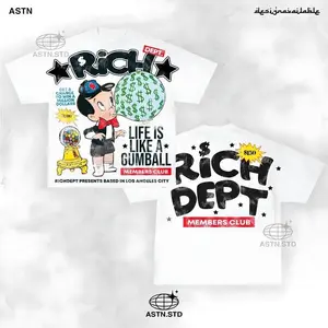 Y2K  "Rich Dept" Personalize Printed Tshirt Casual Cotton Menswear T-Shirt good graphic tees