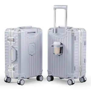 SUGIFT Durable 28″ Aluminum Frame Spinner Luggage ABS+PC Hardshell Suitcase with 91L Capacity, TSA Lock, and Smart Organization