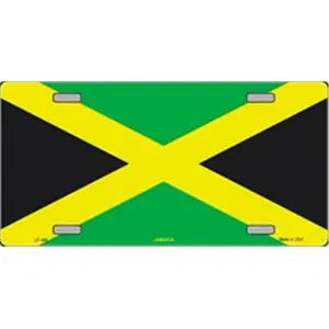 212 MAIN Aluminum Jamaica Flag License Plate Frame - Car Accessories, Pet Owners' Vehicle Accessory, LP-485 Model 2375, 6"X12"