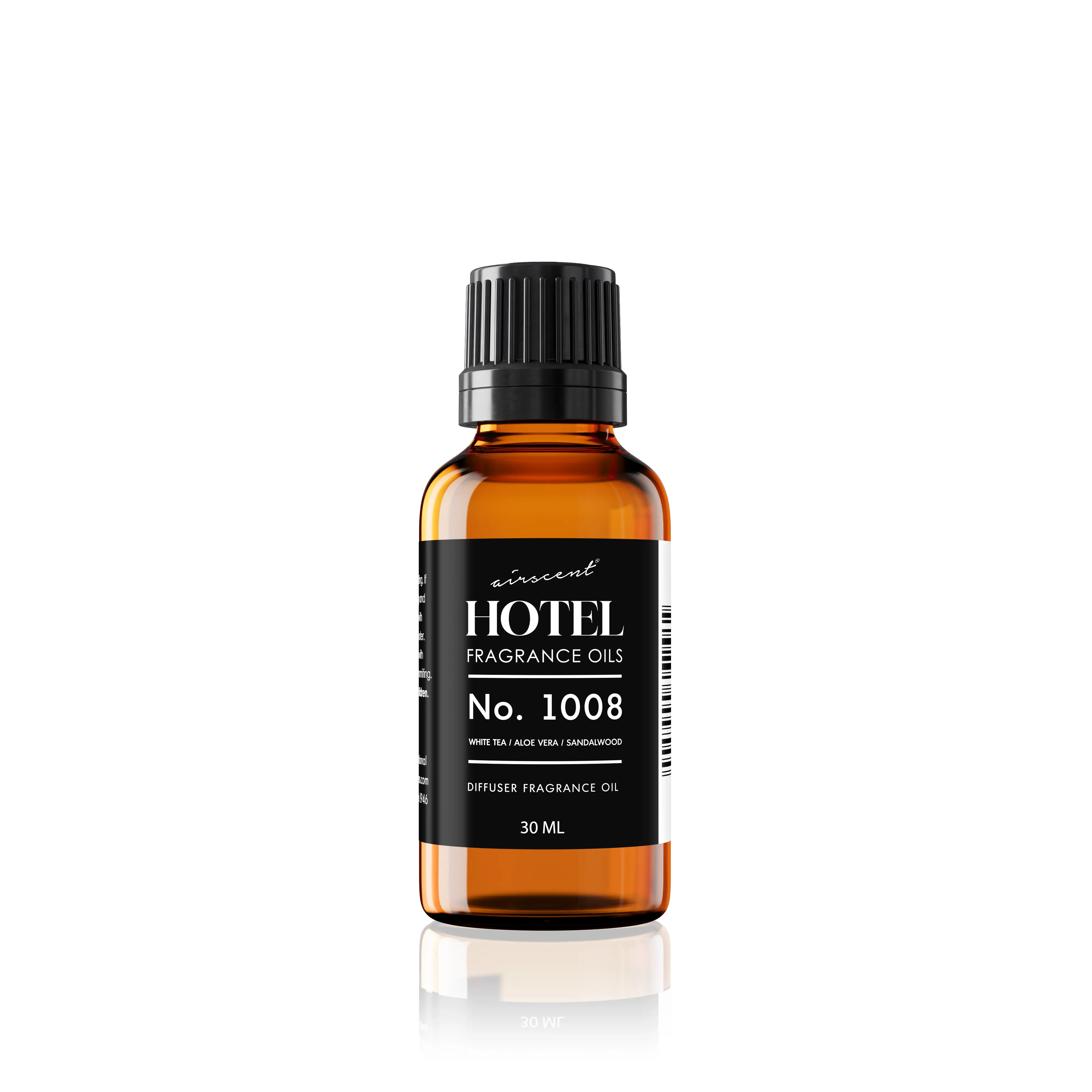 AirScent Hotel Diffuser Oil No. 1008 - White Tea, Aloe Vera & Sandalwood - Hotel Scent Dupe - Premium Fragrance Oil for Ultrasonic and Waterless Diffusers and Crafting - 10 mL, .34 fl oz Glass Bottle