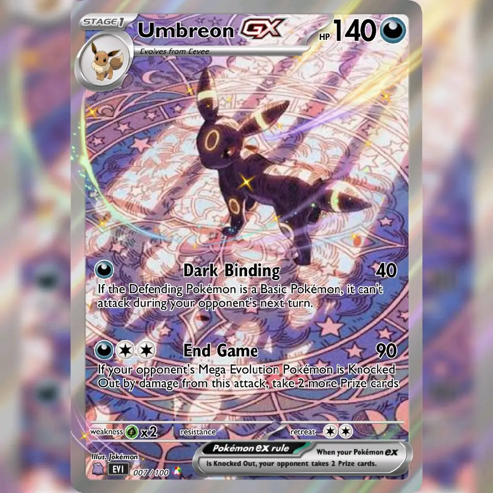 UMBREON GX custom art card, artwork with twilight stars holo finish