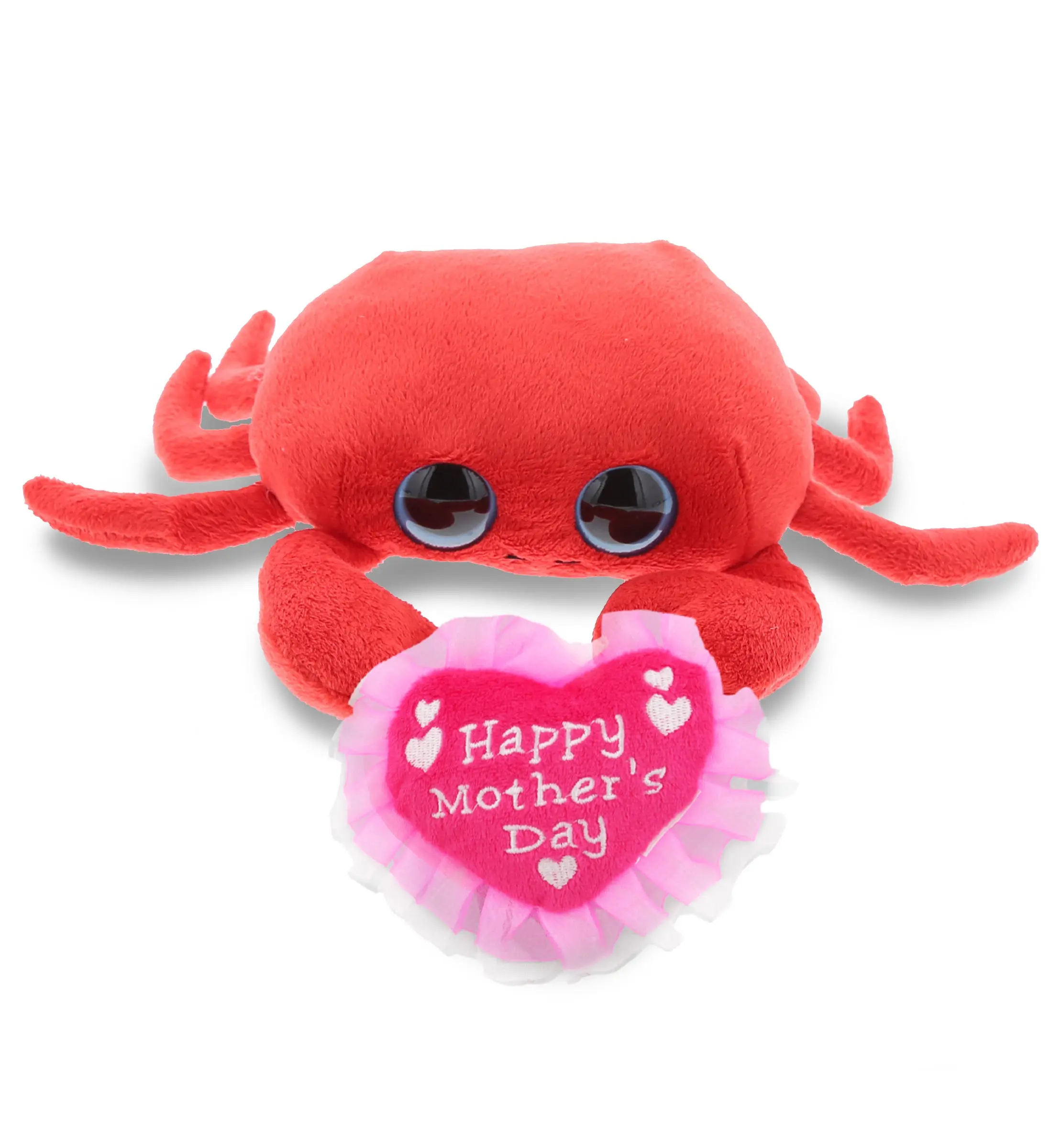 DOLLIBU 6" Polyester Sea Life Red Crab Stuffed Toy - Sparkling Eyes Plush Gift for Mother's Day