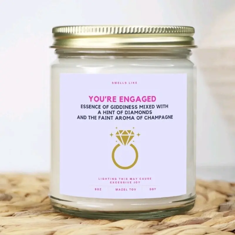 Engagement Gift Candle Smells like you're engaged Coconut Decor holiday candle