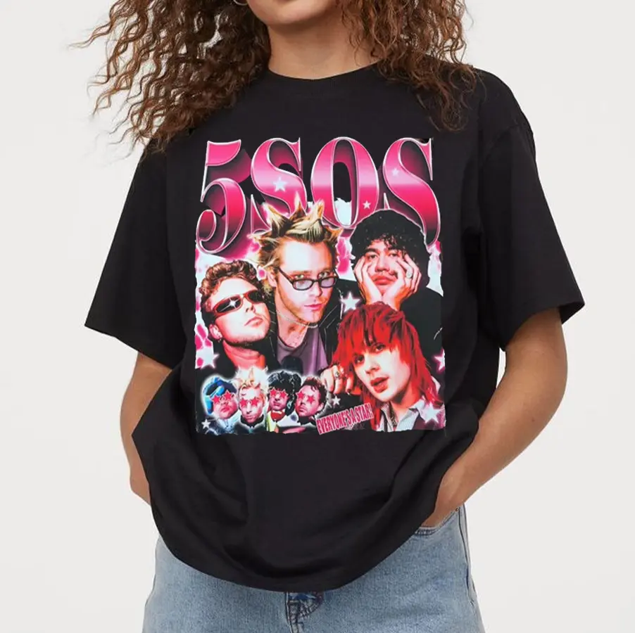 5 Seconds Of Summer 5SOS Bootleg Everyone's A Star Tour T-shirt, Vintage Rock Band Tee, Music Tee, Gift For Fan