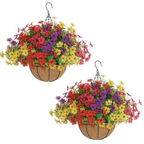 Senjie 12/24Pcs FREE Hanging Basket - Vibrant Wildflower Decor for Patio & Outdoor Space,Perfect for Lazy Decorators