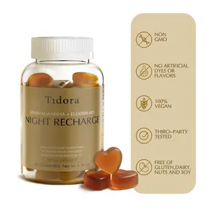 Tidora Sleep Gummies - Nighttime Recharge, Ashwagandha & Elderberry, Gluten-Free, Non-GMO, FDA-Approved, Natural Sleep Aid, Immune Boost, Anti-Inflammatory, Antioxidant, Melatonin, Insomnia Relief, Testosterone Support, 60 Gummies
