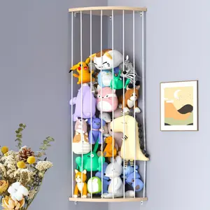 Plush animal storage wooden shelf Plush storage wooden stuffed animal zoo storage cage nursery storage Display Container