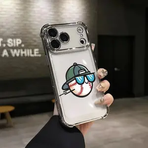 Cartoon sunglasses baseball cap baseball Phone Case for iPhone 17 AIR 17 PRO 16 PRO 15  PRO MAX  14 PLUS 13 PRO 12 11 series (silicone softshell) airbag anti-drop and shockproofmobile phone protective case