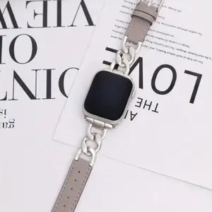 Braided Leather Strap for Women Fancy Synthetic Leather & Denim Chain Band Compatible for  iWatch Series 1-11/SE/SE2/Ultra/Ultra2 (38-49mm) (Watch Not Included)#TikTokShopHolidayHaul