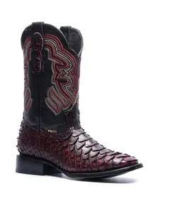 JP Western Boots - Cherry Python Texture Embossed