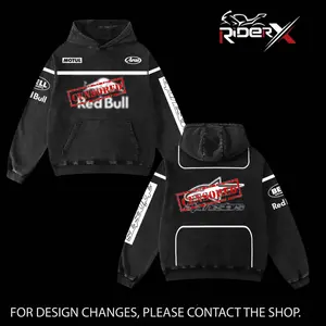 Retro White Astars x RedBull  Biker Hoodie Washed Vintage Racing Streetwear, Motorcycle Graphic Hoodie Unisex, Designed for Motor Fans, Sportbike Culture, Speed Lovers & Urban Motorbike Style