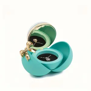 A Spherical Bow Jewelry Box for Rings and Necklaces, Metal Desktop Display Case, Valentine's Day Proposal Gift Box, Elegant Accessory Storage Organizer