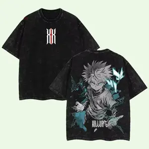 valentine shirts Anime Hunter x Hunter Killua Printed Tee Men Short Sleeve Cotton Tshirts Menswear Top