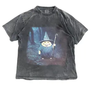 Chonky Cat Wizard T-Shirt, Vintage Cottagecore Magic Tee, Fat Cat Witchy Apparel, Mineral Wash Graphic Shirt, Mystical Pet Lover Gift, Womenswear Tshirt Shortsleeve