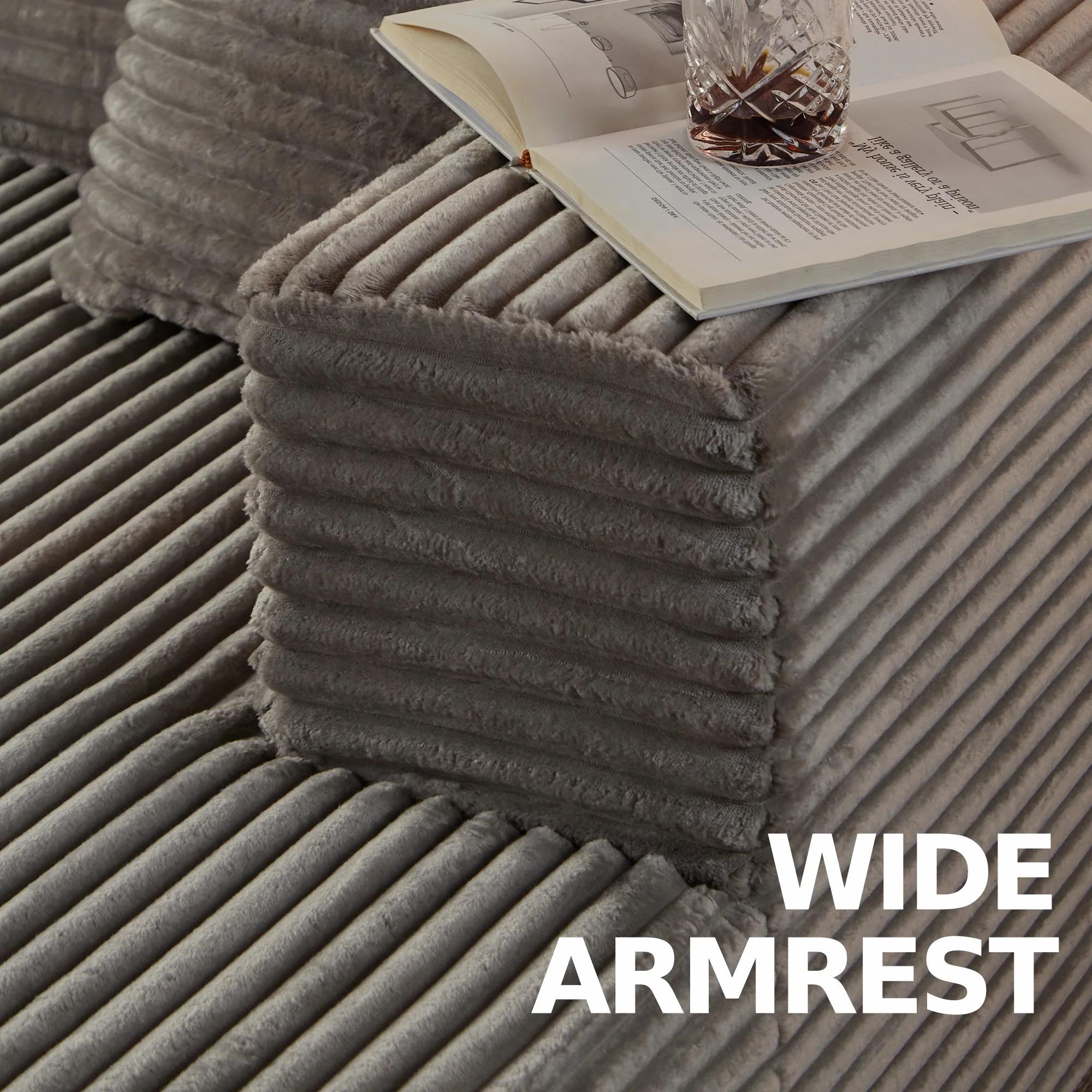 Modular combination sofa, L-shaped lounge chair, modern minimalist sofa, living room bedroom, deep-seated corner sofa, simple assembly, corduroy