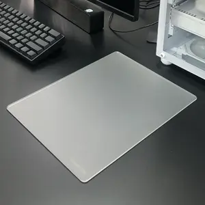 gogofree Transparent Glass Mouse pad Non-Slip Tempered Satin Glass Mousepad for Gaming and Working Office and Home Desktop setup Accessories Desk Decor game Fast Accurate Safe Durable and Easy to Clean 24*30cm(Portable)