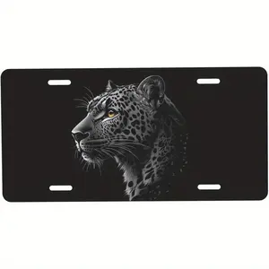 License Plate Realistic Leopard Decorative License Plate Novelty License Plate for Men Women Boy Girls, 6 X 12inch