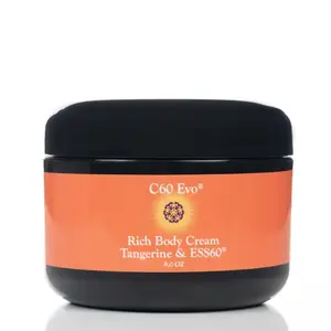 C60 Evo Rich Body Cream with Tangerine, Citrus Notes & ESS60 - 8 oz Body and Face Moisturizer for Dry Skin & Skin Repair
