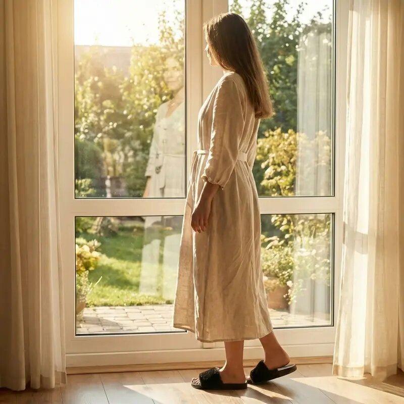 Women's Fuzzy Flip Flops Open Toe Memory Foam House Slides Casual Flat Slippers for Indoor & Outdoor Use Cork Footbed Anti-Slip Cashmere Faux Fur Material