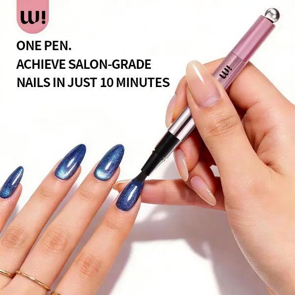 MR.WISH 7-in-1 Cat Eye Nail Gel Pen Kit - 1-Step Lazy Magnetic Polish for Beginner DIY Home Use, Includes Mini Straight LED Lamp & Hoop Magnet, Salon-Quality Travel Nail Art Supplies, 2026 Viral Essential