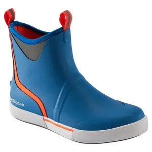 BASSDASH Men’s 6" Waterproof Deck Boots with Breathable Lining Anti-slip Neoprene Rubber Ankle Rain Boots for Fishing Boating Footwear