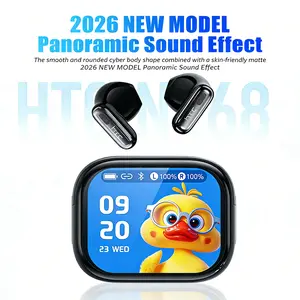 HTC NE68 TWS Earbuds with LCD Screen, Bluetooth 6.0 True Wireless In-Ear Earphones Sport Audio Earbud Audifonos Bluetooth Wireless Headphones Noise Cancelling Headphones Gamingheadset