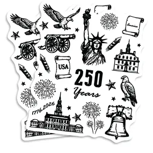 250 Year USA Anniversary Magnet - 2 Pack Magnets For Truck Car SUV Refrigerator Locker Toolbox Gift - Design For Semiquincentennial Liberty & National Pride - 5 Inch 2 Piece - USAMAG0005