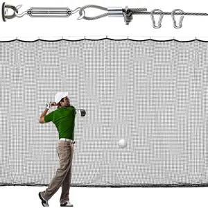 Golf Practice Net, 12X12ft/12X15ft/12X20ft Golf Hitting Hanging Kit, Sports Practice Barrier Net for Backyard Garage, Indoor Outdoor DIY Sports Netting for Baseball Hockey Soccer