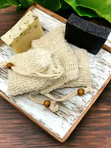 Eco-Friendly Skincare Upgrade: Natural Sisal Soap Bags! Accessories Drawstring